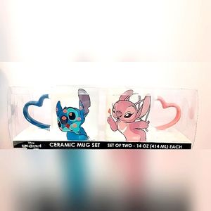 Disney's Lilo and Stitch Ceramic Mug Set Stitch and Angel.